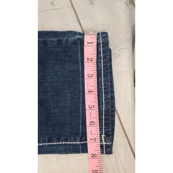 Twelve K 32 x 30 Bootcut Jeans Blue Dark Wash Rhinestone Embroidered Denim - Picture 8 of 9